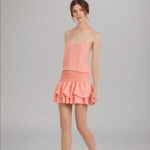 Maje Folie Ruffle Smock Mini Dress